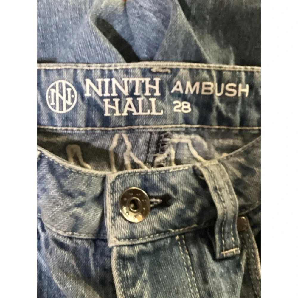 Ninth Hall Ambush Jeans Mens 28 Embroidered Dragon, Blue Denim 90's - Picture 9 of 12